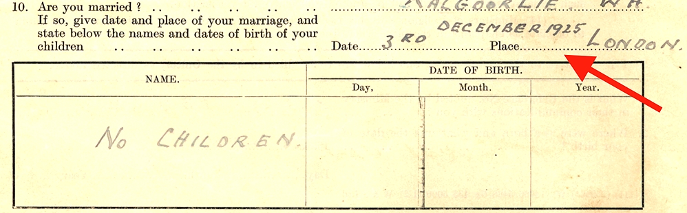 Marriage date according to William